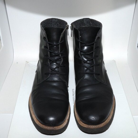 Common Projects Combat Boot Black Leather Side Zip 1979 Size 44 US 11 Mens Italy - Picture 4 of 13